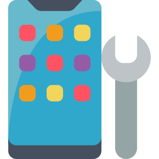 Icono de un celular y una herramienta